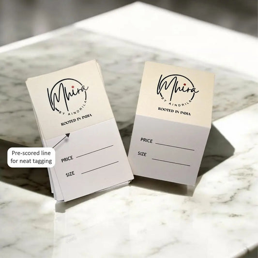 Bi-Fold Saree Tags with Pre-Scored Fold