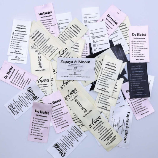 Custom Printed Wash Care Labels for Clothing