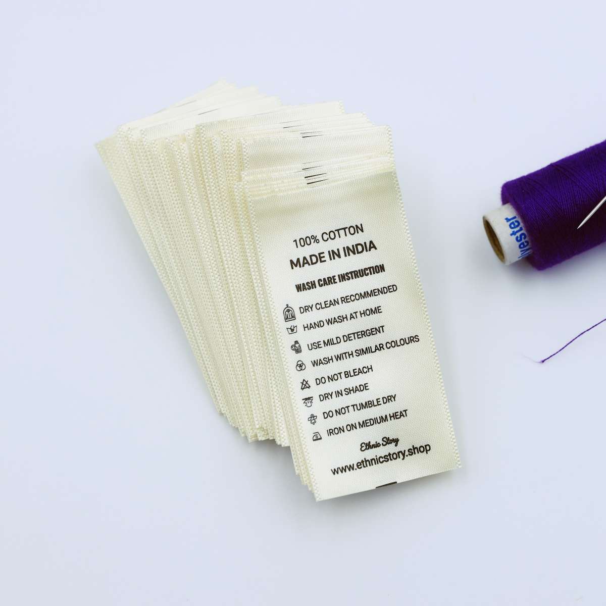 Custom Printed Wash Care Labels for Clothing