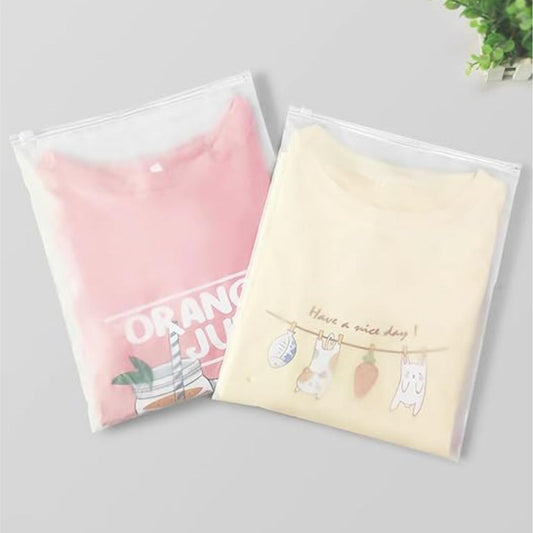 Plain Frosted Zipper Bags for Garment Packing