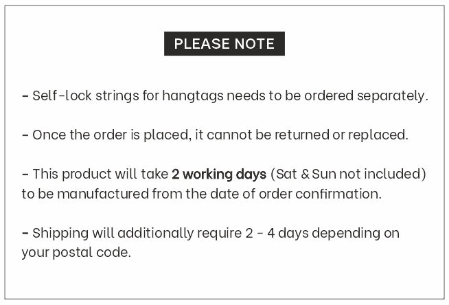 Eco Friendly Hang Tags (Black Ink Only) (Pack of 100)