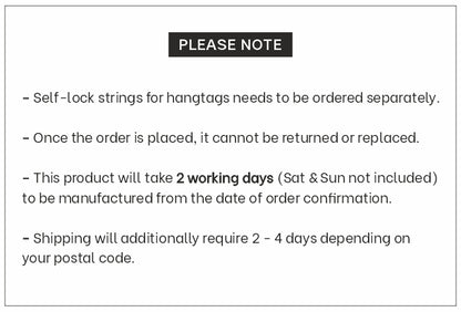 Eco Friendly Hang Tags (Black Ink Only) (Pack of 100)