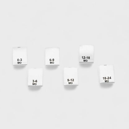 Printed Sew-On Size Labels for Children's 0-2 Years