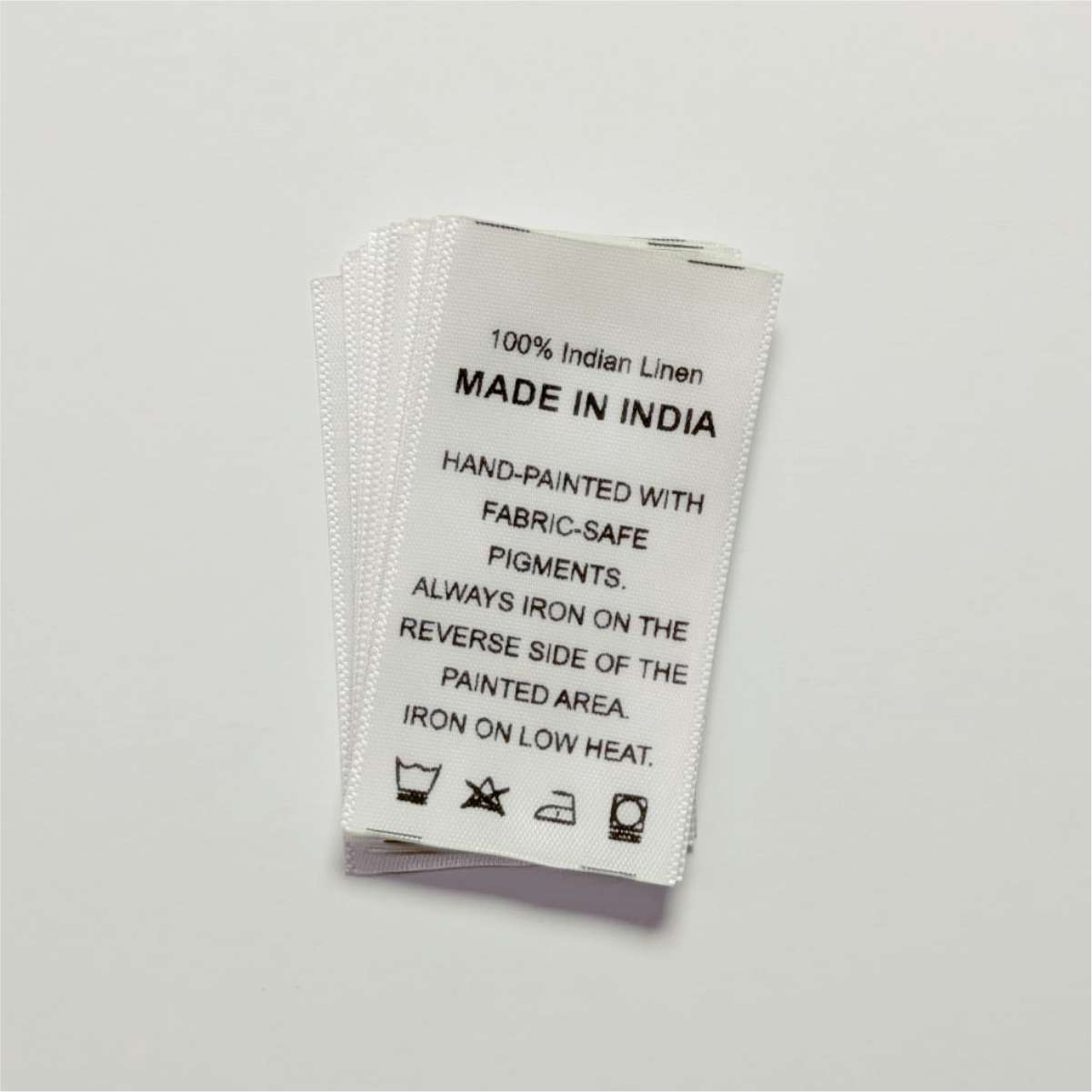 Custom Printed White Wash Care Labels for Clothing