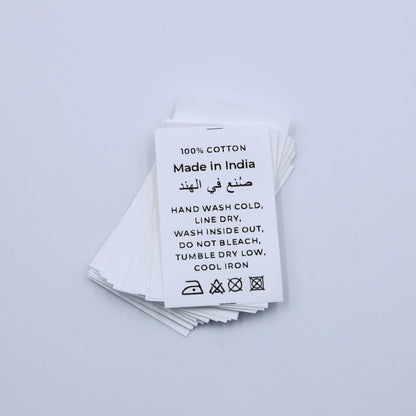 Personalized Wash Care Label - Black Washable Print